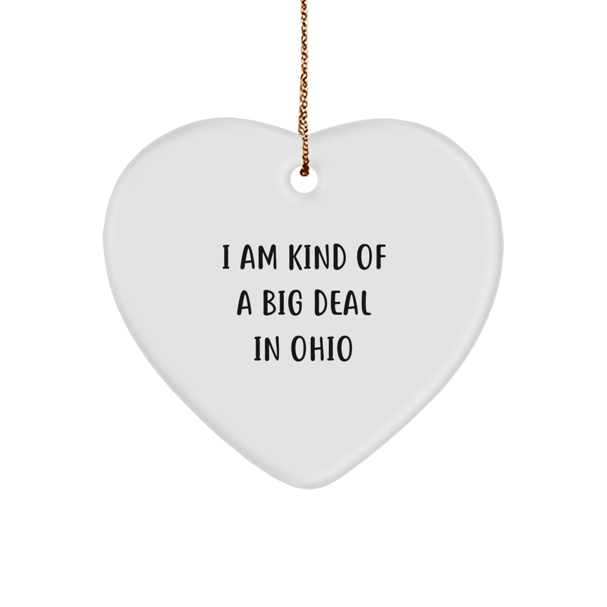 Ohio Heart Ornament Funny Quote Gifts from Friends for Ohio Residents, I Am Kind Of A Prime Selection In Ohio, Christmas Unique Gifts - Image 1