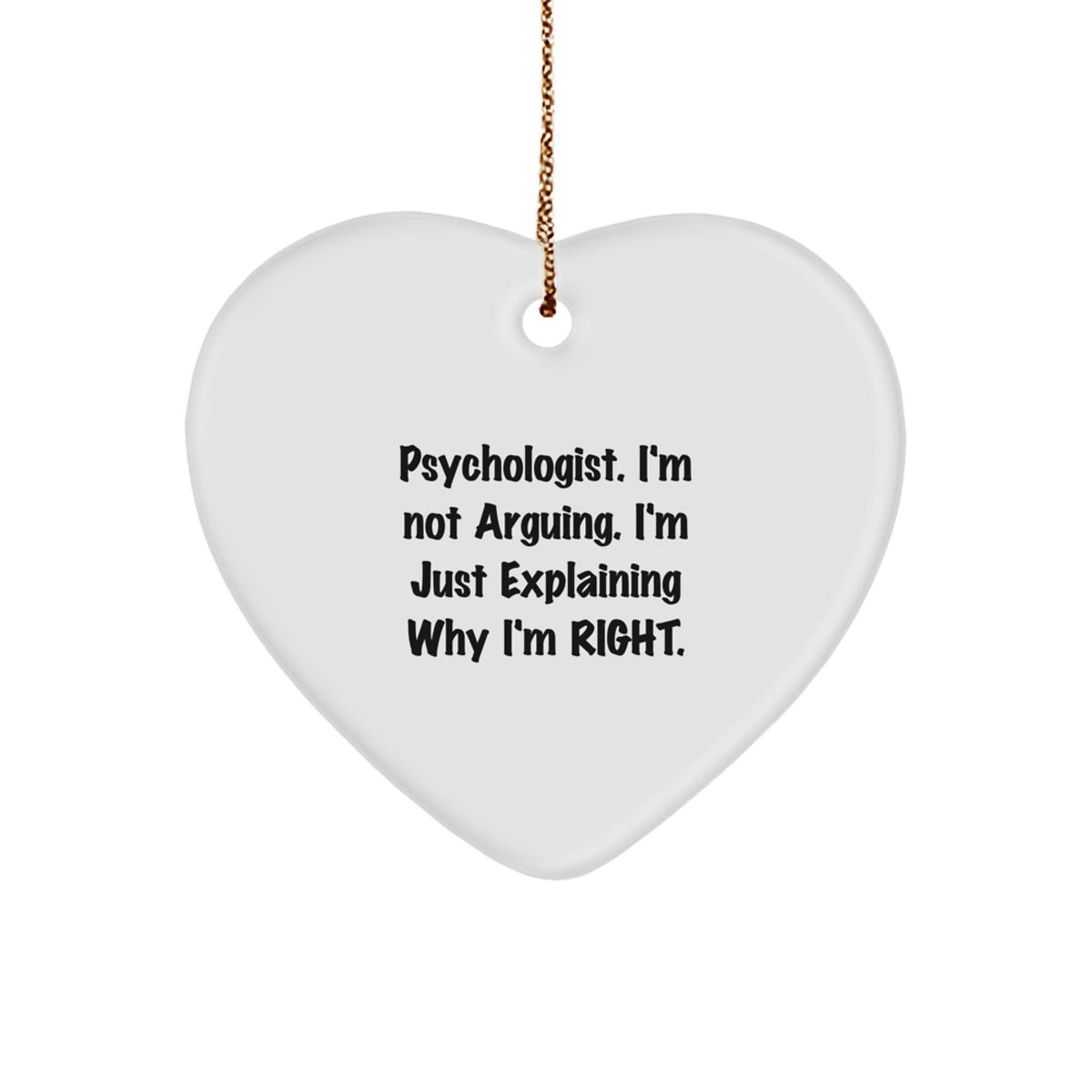Psychologist Heart Ornament for a Best Friend Companion Christmas Gift - Image 1