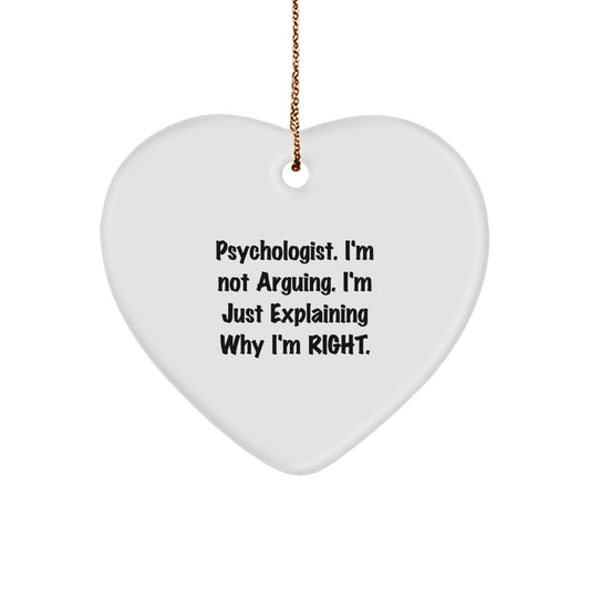 Psychologist Heart Ornament for a Best Friend Companion Christmas Gift - Image 1