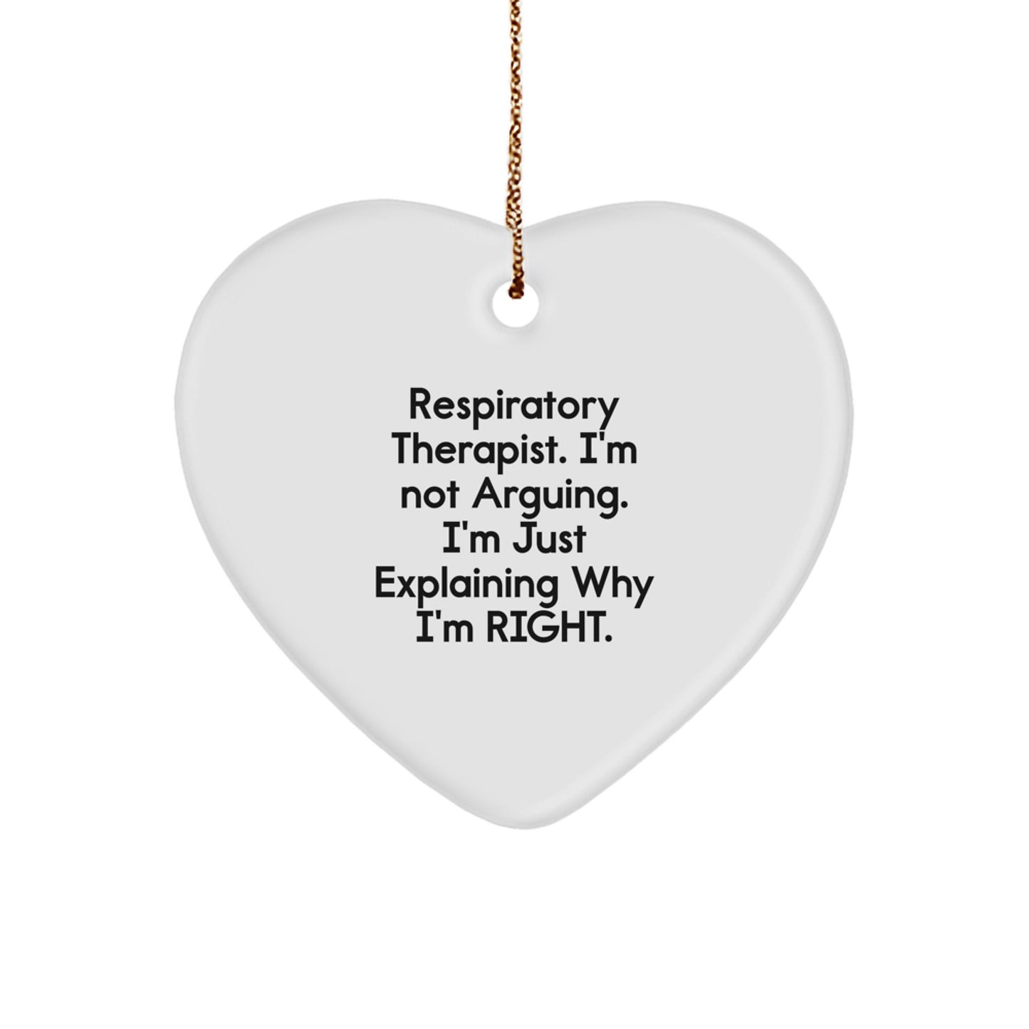 Funny Respiratory Therapist Gifts from Friends, Heart Ornament for Christmas Unique Gifts, Inspirational Quote for Respiratory Therapist - Image 1