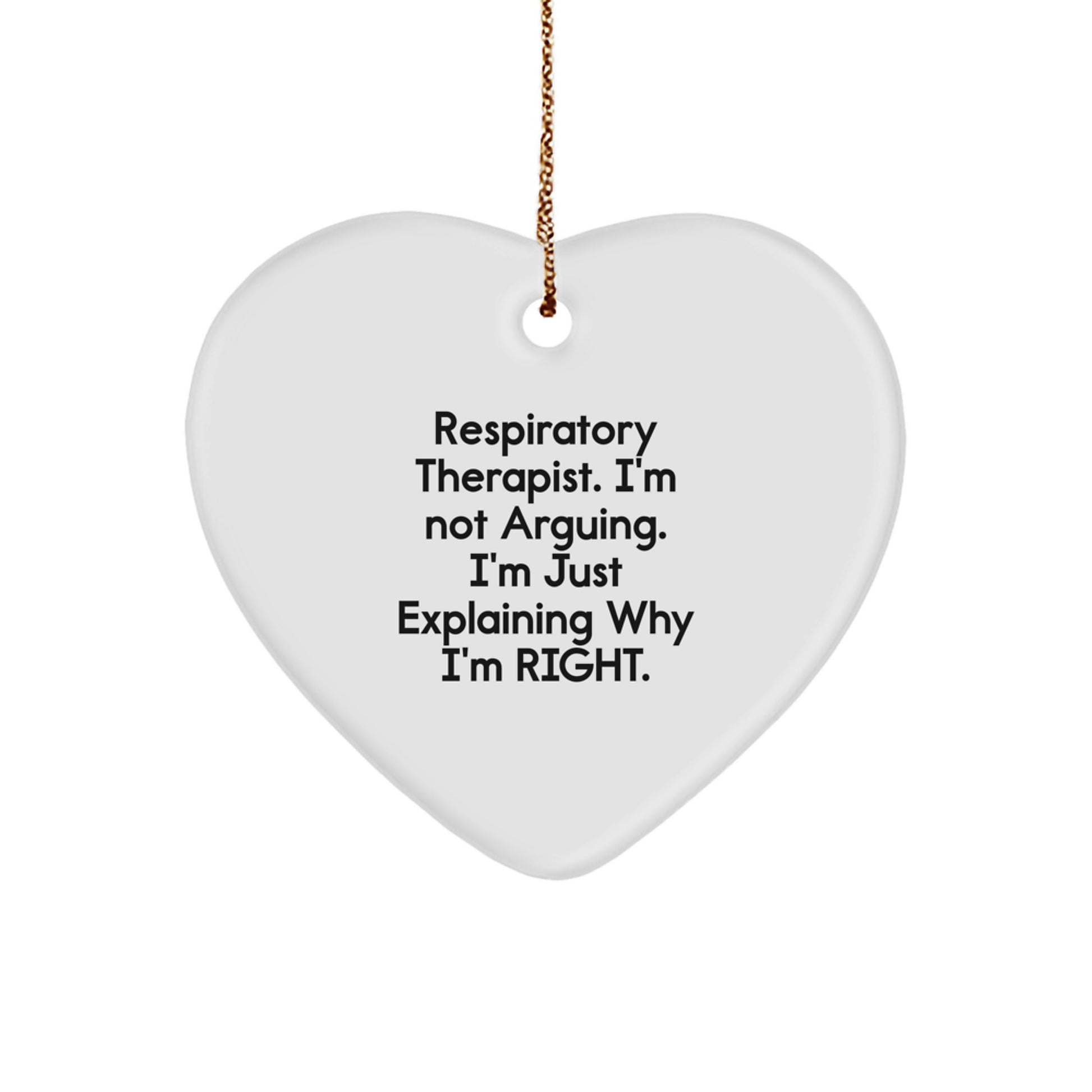 Funny Respiratory Therapist Gifts from Friends, Heart Ornament for Christmas Unique Gifts, Inspirational Quote for Respiratory Therapist - Image 1