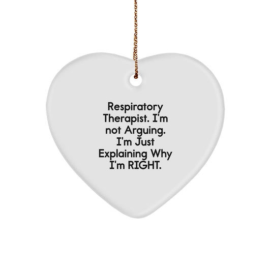 Funny Respiratory Therapist Gifts from Friends, Heart Ornament for Christmas Unique Gifts, Inspirational Quote for Respiratory Therapist - Image 1