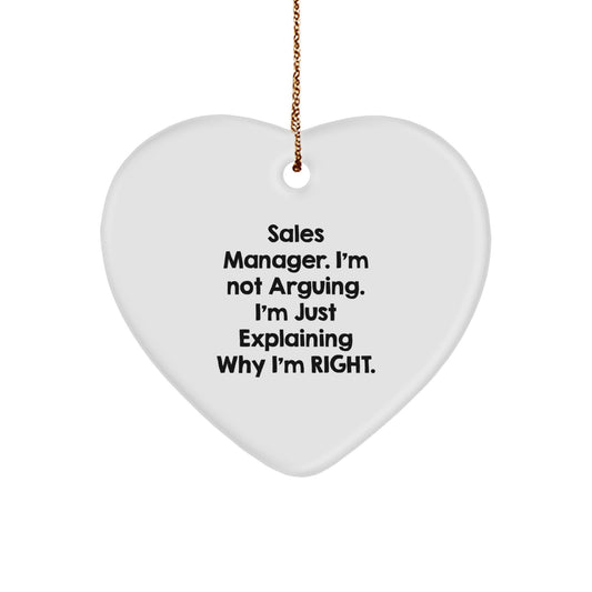 Funny Sales Manager Gifts from Friends, Heart Ornament for Sales Manager, Christmas Unique Gifts for Coworkers - Image 1