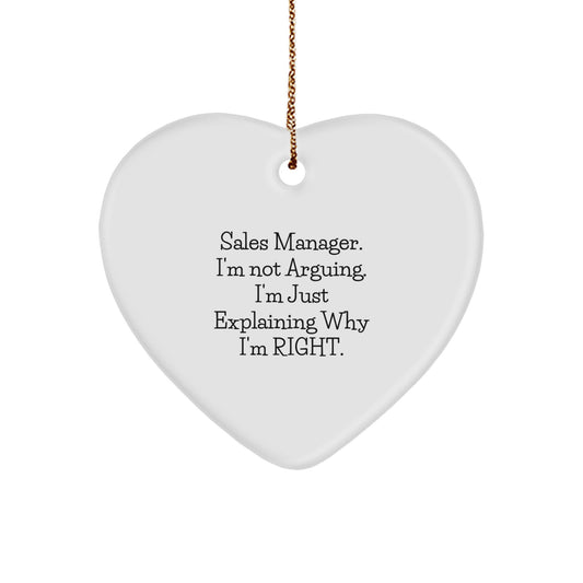 Funny Sales Manager Gifts from Friends, Inspirational Heart Ornament for Men, Women, Coworkers, Christmas Unique Presents - Image 1