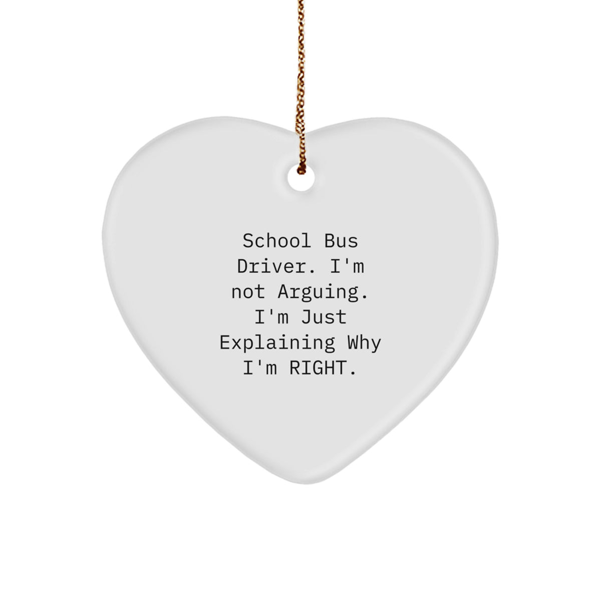 Funny School Bus Driver Gifts from Friends, Heart Ornament for School Bus Driver Men, Christmas Unique Gifts - Image 1