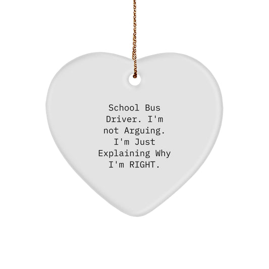 Funny School Bus Driver Gifts from Friends, Heart Ornament for School Bus Driver Men, Christmas Unique Gifts - Image 1