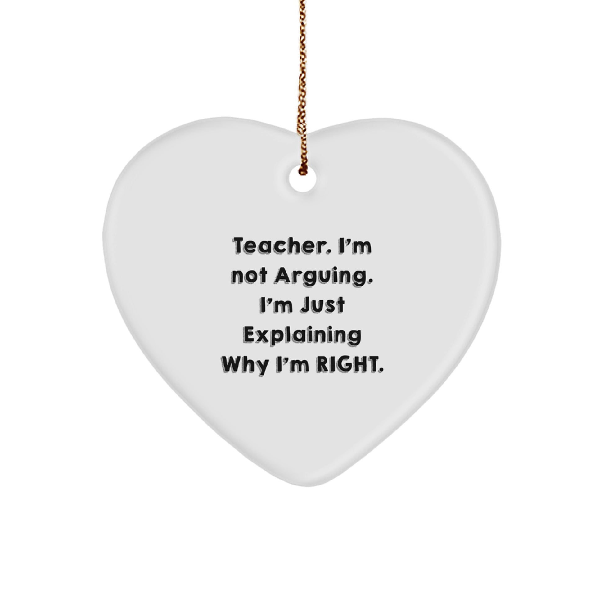 Unique Funny Teacher Heart Ornament Gifts from Friends for Teachers Christmas Decorations - Image 1