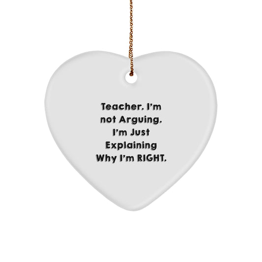 Unique Funny Teacher Heart Ornament Gifts from Friends for Teachers Christmas Decorations - Image 1