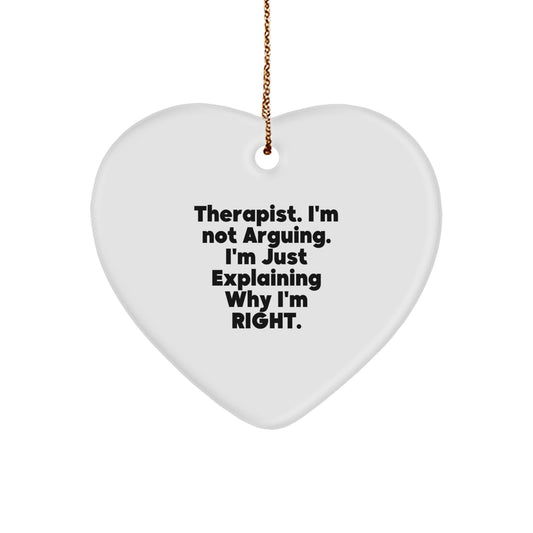 Funny Therapist Gifts from Friends - Heart Ornament for Therapist - Christmas Unique Gifts for Therapist Men Women Coworkers - Image 1