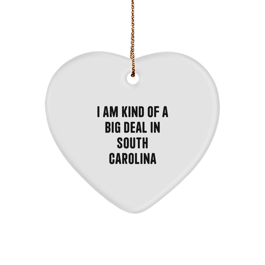 Funny South Carolina Heart Ornaments Gifts for South Carolina from Friends - Christmas Unique Gifts - Image 1