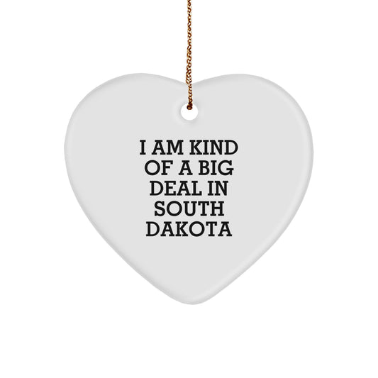 Funny Heart Ornament Gifts from Friends and Family for South Dakota Men and Women, Christmas Unique Gifts Ideas - Image 1