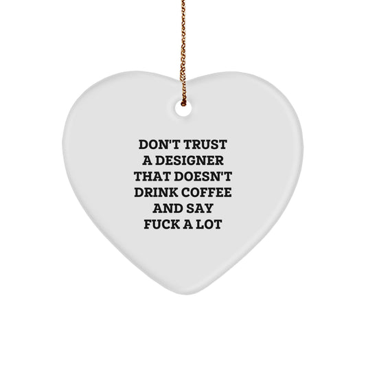Designer Heart Ornament Idea for Coworkers Christmas Surprise Gift - Image 1