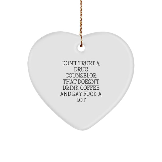 Christmas Gift for Her Drug Counselor Heart Ornament Present - Image 1