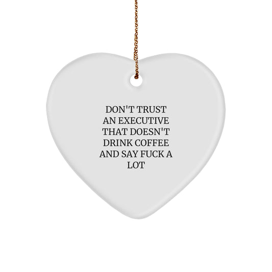 Christmas Unique Gift Heart Funny Executive Ornament for Her Present - Image 1