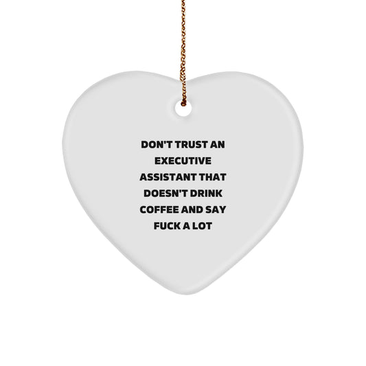 Funny Executive Assistant Gifts from Friends, Heart Ornament for Men or Women Executives, Christmas Unique Gifts - Image 1