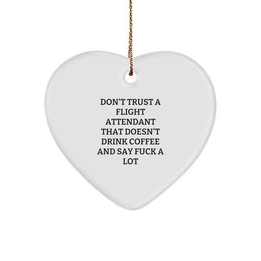 Flight Attendant Heart Ornament Keepsake for Him Christmas Unique Gift - Image 1