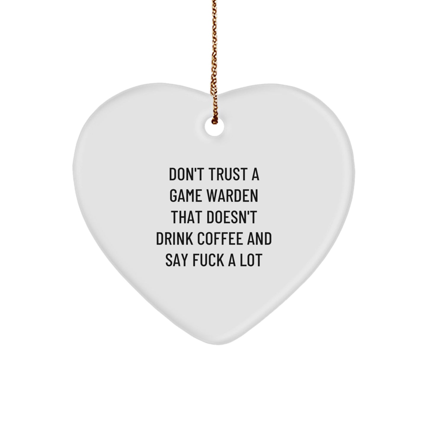 Funny Game Warden Gifts from Family, Heart Ornament for Game Wardens, Christmas Unique Gifts for Men - Image 1
