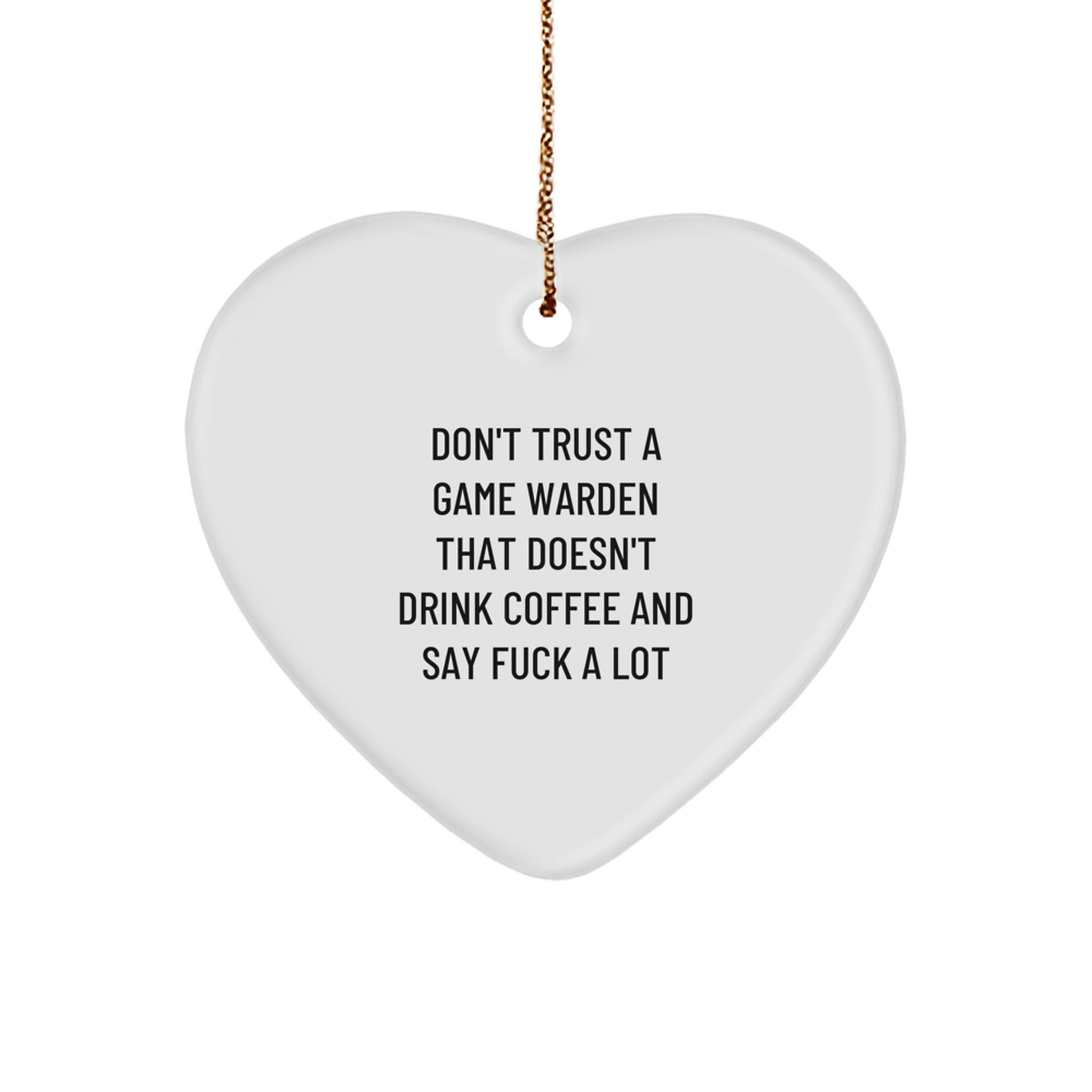 Funny Game Warden Gifts from Family, Heart Ornament for Game Wardens, Christmas Unique Gifts for Men - Image 1