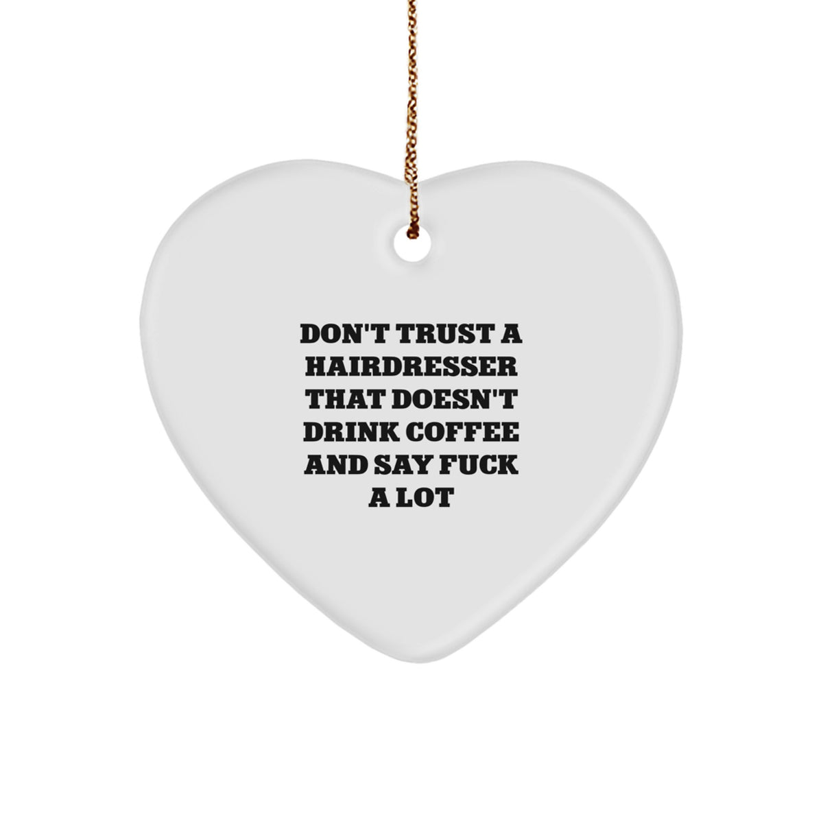 Christmas Unique Gift for Her Hairdresser Heart Ornament with Coffee Quote - Image 1