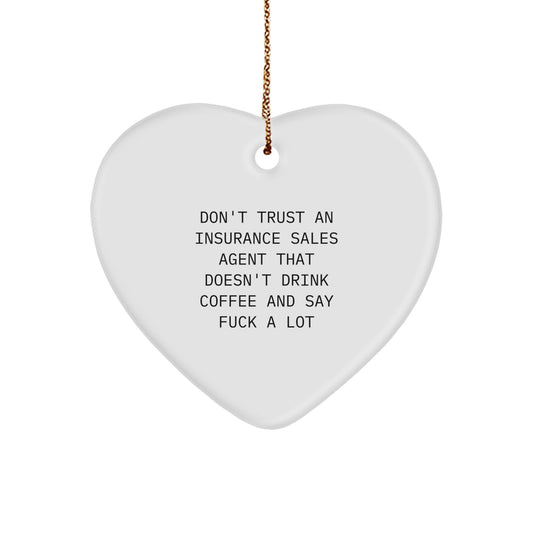 Insurance Sales Agent Christmas Ornament White Idea for Coworkers Gift - Image 1