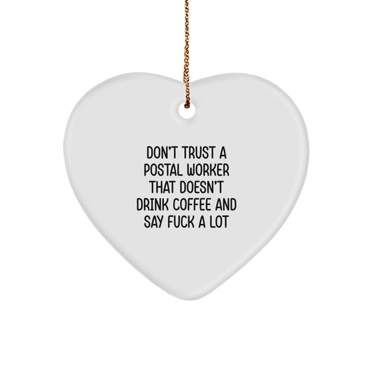 Postal Worker Heart Ornament Christmas Gift for Kids Favorite - Image 1