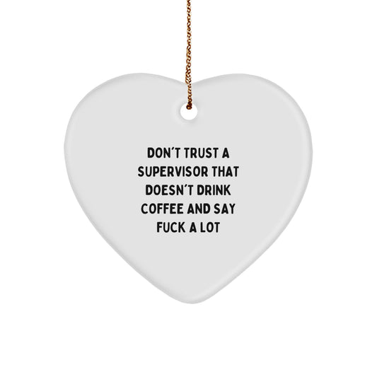 Supervisor Christmas Ornament Laughing Heart Idea Gift for Coworkers - Image 1