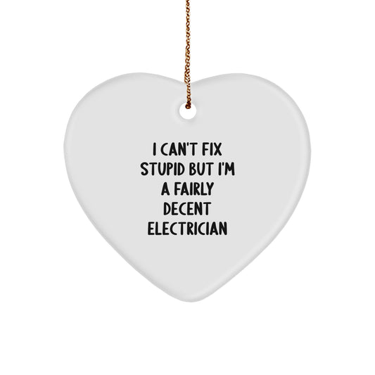 Funny Electrician Gifts from Electricians to Colleagues, Unique Heart Ornament for Christmas Unique Gifts - Image 1