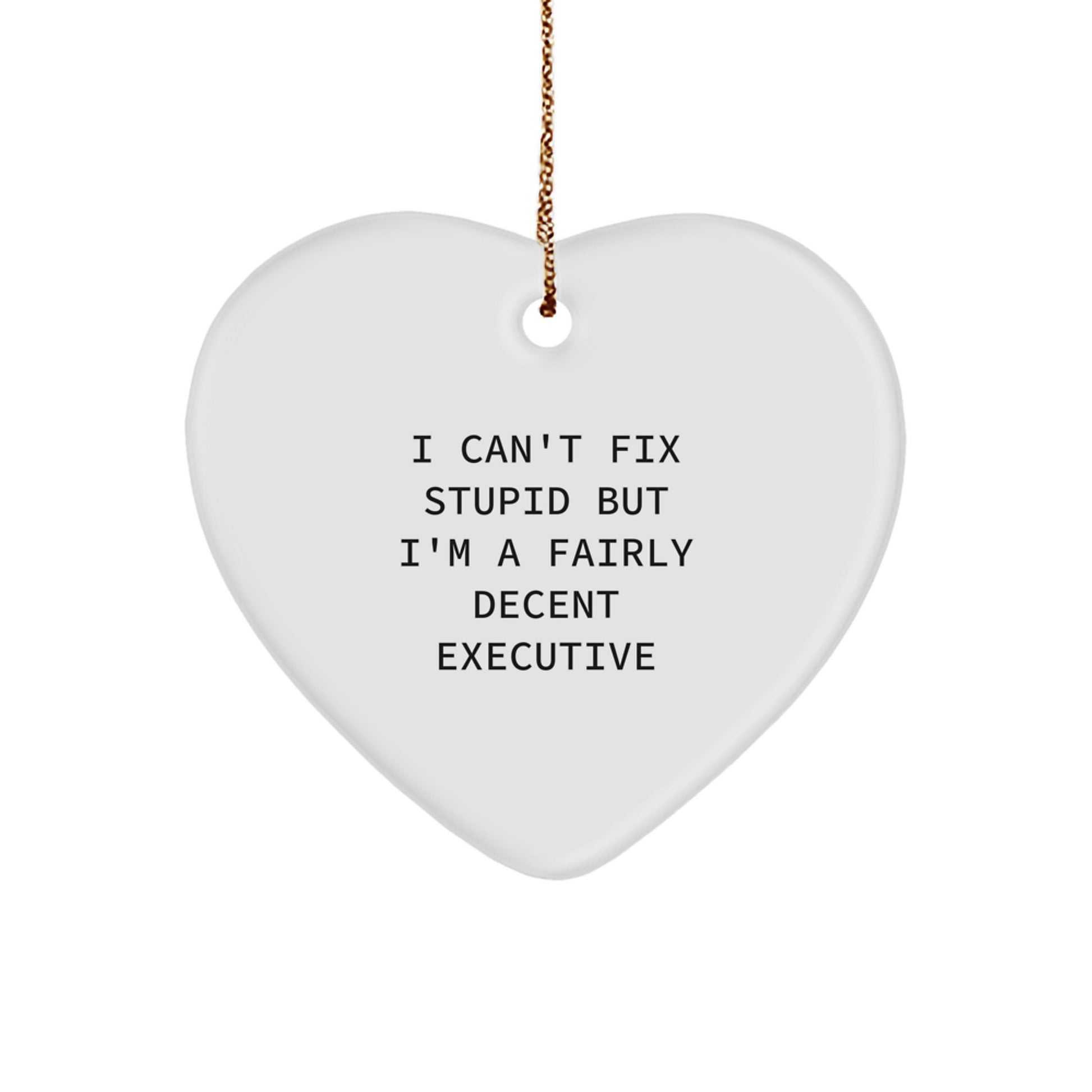 Funny Executive Gifts from Friends - Christmas Unique Decorations for Men, Executive Heart Ornament, Executive Humor - Image 1