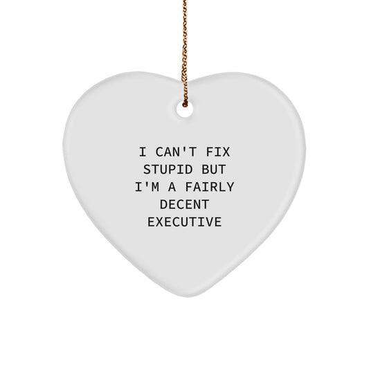 Funny Executive Gifts from Friends - Christmas Unique Decorations for Men, Executive Heart Ornament, Executive Humor - Image 1