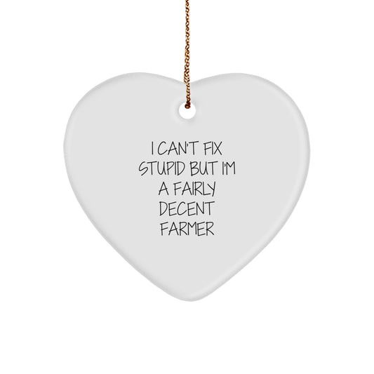 Funny Farmer Heart Ornament Gifts from Men to Women Farmer Friends Christmas Unique Gifts - Image 1