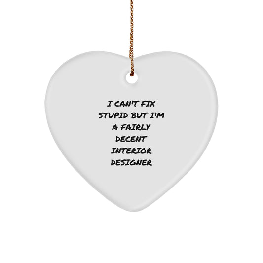Unique Gifts for Interior Designer Friends Funny Heart Ornament Interior Designer Heart Shaped Decorations - Image 1