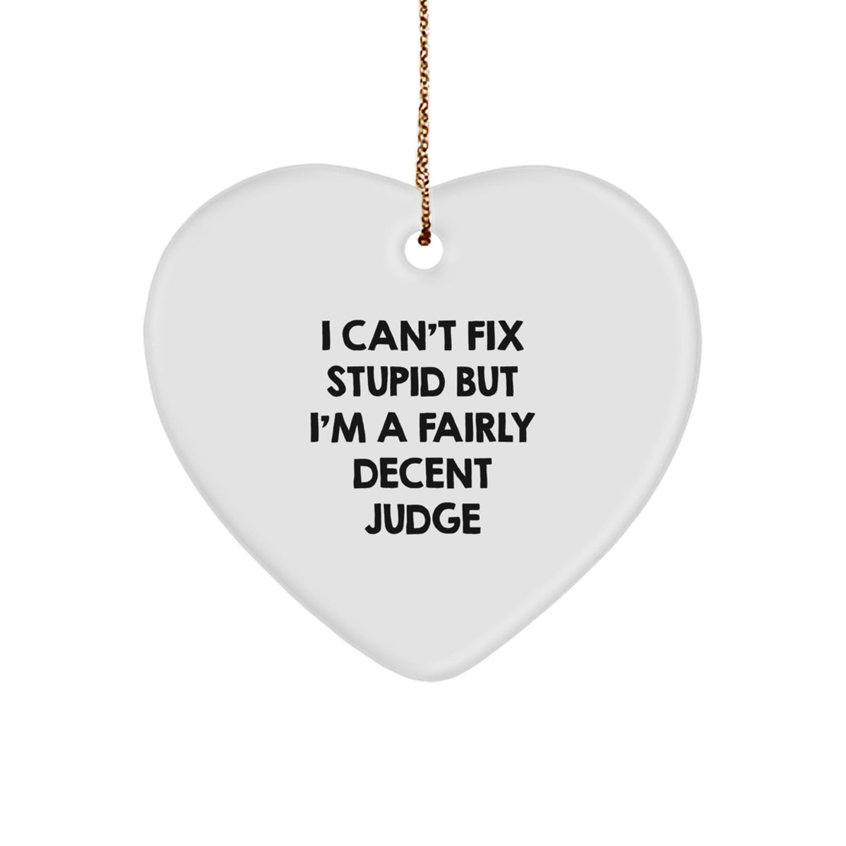 Judge Keepsake Christmas Ornament for Him Gift I Can't Fix Stupid - Image 1