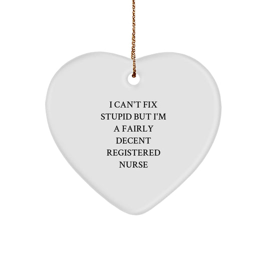 Registered Nurse Gifts, Funny Quote, Heart Ornament, Gifts from Coworkers for Registered Nurses, Unique Christmas Unique Gifts - Image 1
