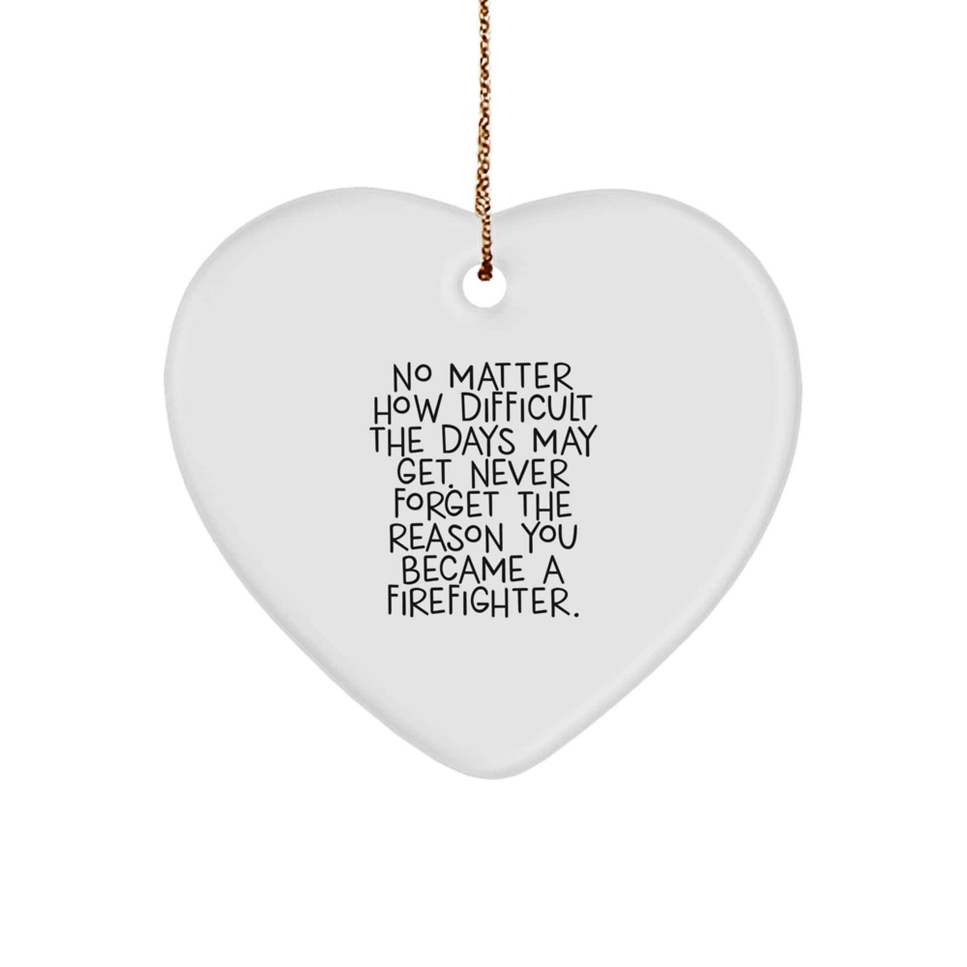 Inspirational Firefighter Christmas Unique Gifts for Men Friends Coworkers Family with Heart Ornament Never Forget - Image 1