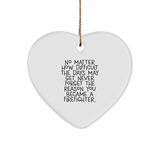 Inspirational Firefighter Christmas Unique Gifts for Men Friends Coworkers Family with Heart Ornament Never Forget - Image 1