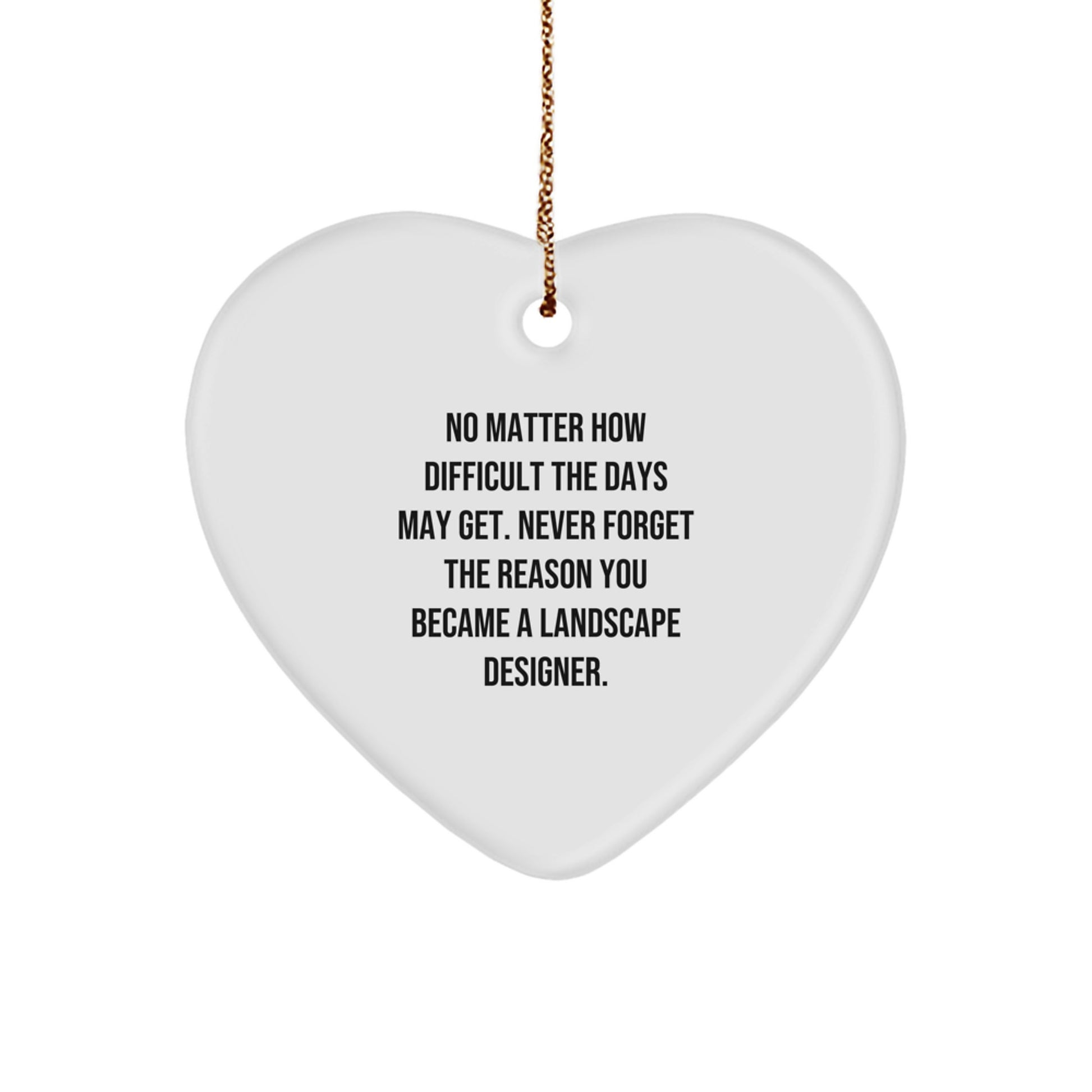 Inspirational Gifts from Friends for Landscape Designer Heart Ornament with Funny Quote, Christmas Unique Decorations - Image 1