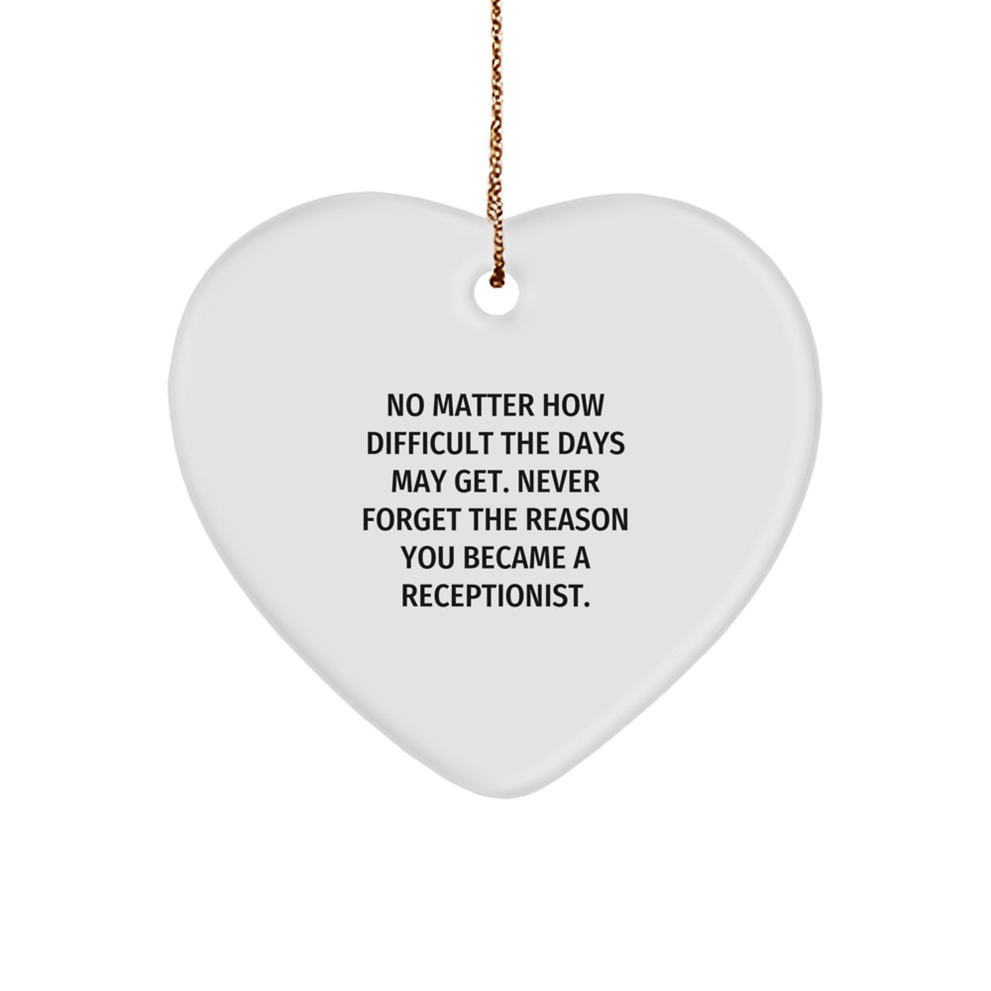 Gifts from Men to Receptionist Friends, Funny Inspirational Heart Ornament, Perfect Christmas Unique Gift for Family Coworkers - Image 1