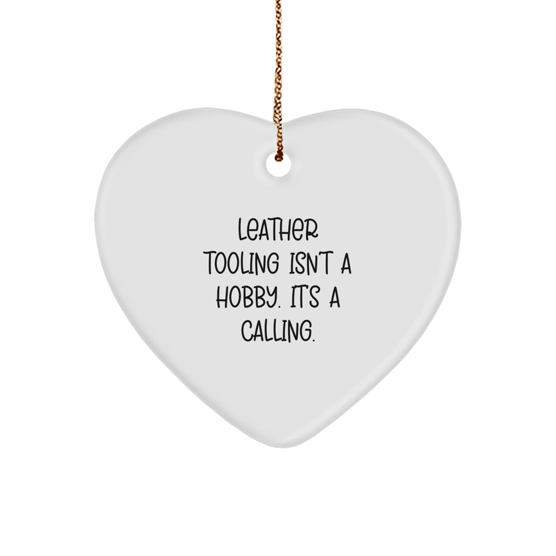 Leather Tooling Gifts for Family, Friends, and Coworkers - Funny Heart Ornament for Christmas Unique Presents - Image 1