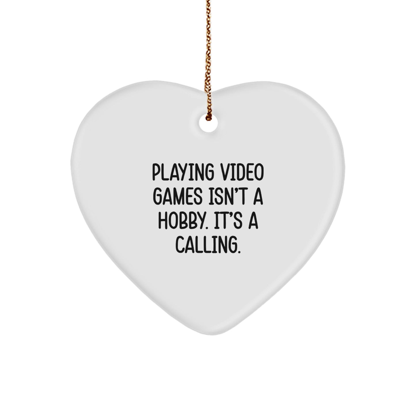 Funny Gifts from Friends for Playing Video Games Enthusiasts, Heart Ornament, Merry Christmas Unique Present - Image 1