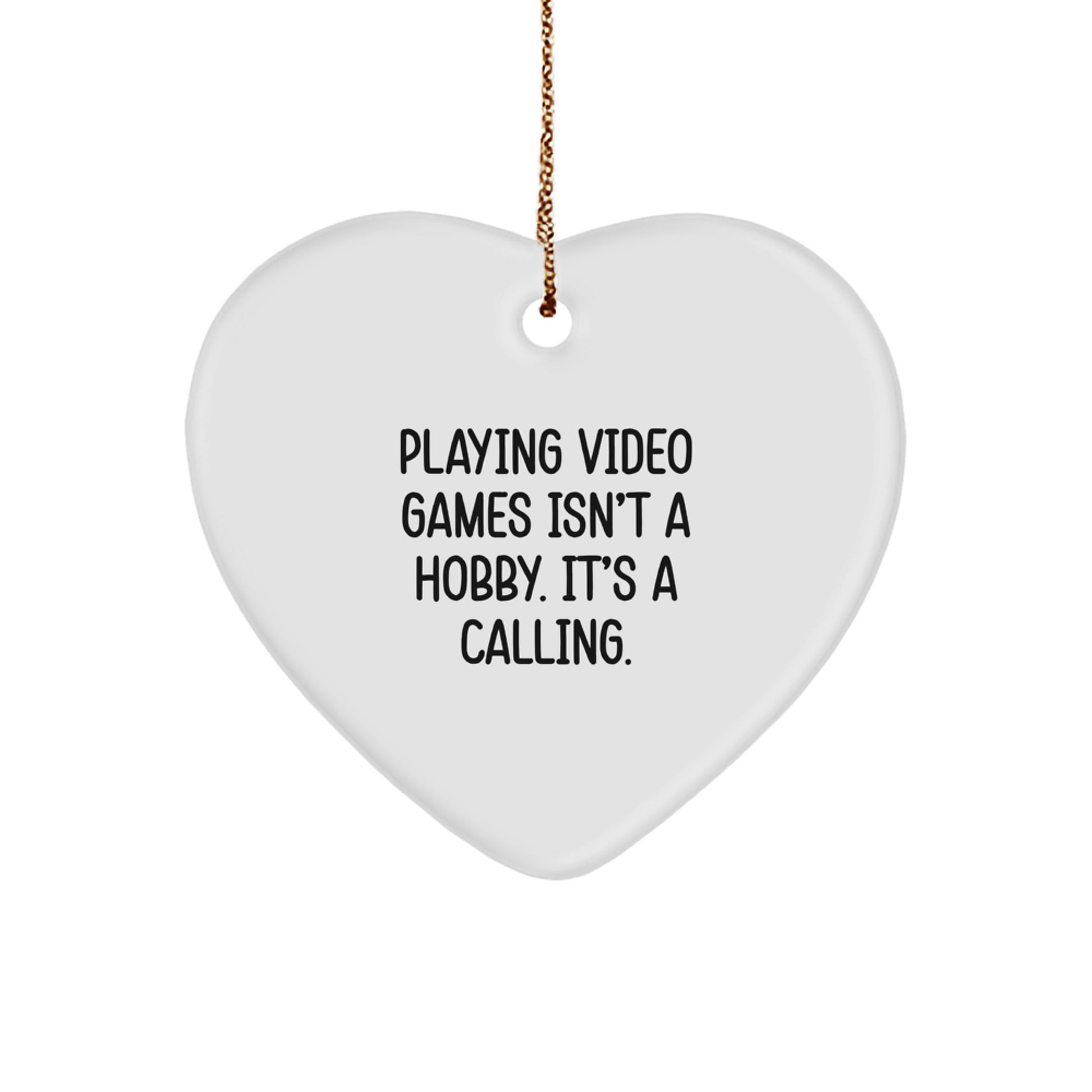 Funny Gifts from Friends for Playing Video Games Enthusiasts, Heart Ornament, Merry Christmas Unique Present - Image 1