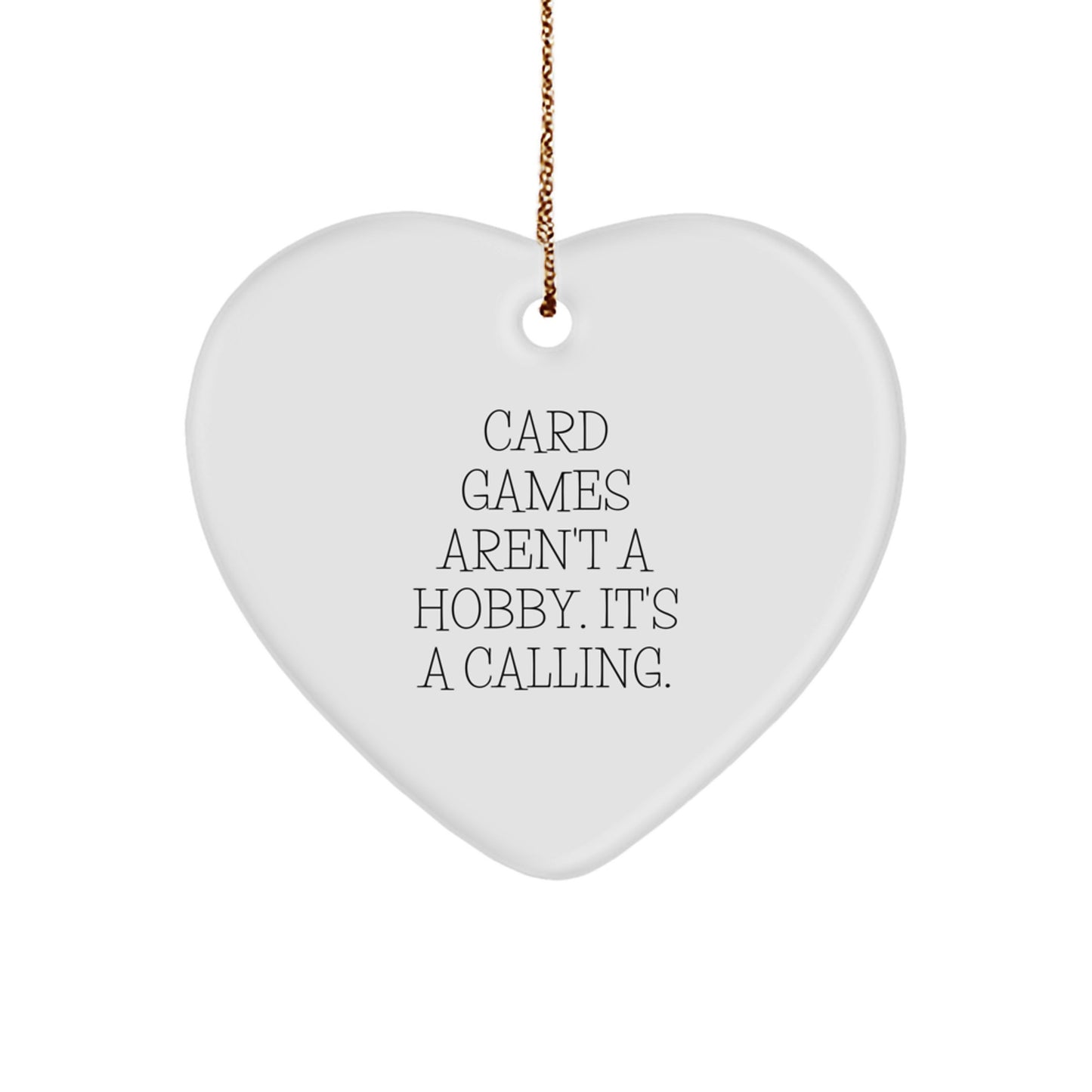 Funny Card Games Inspired Heart Ornament Gifts from Friends, Coworkers, Family, Men, Women, Card Games Players - Image 1