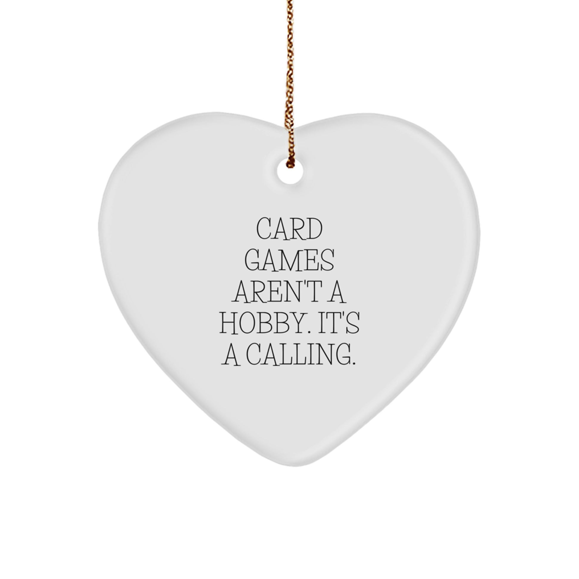 Funny Card Games Inspired Heart Ornament Gifts from Friends, Coworkers, Family, Men, Women, Card Games Players - Image 1