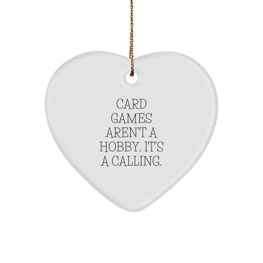 Funny Card Games Inspired Heart Ornament Gifts from Friends, Coworkers, Family, Men, Women, Card Games Players - Image 1