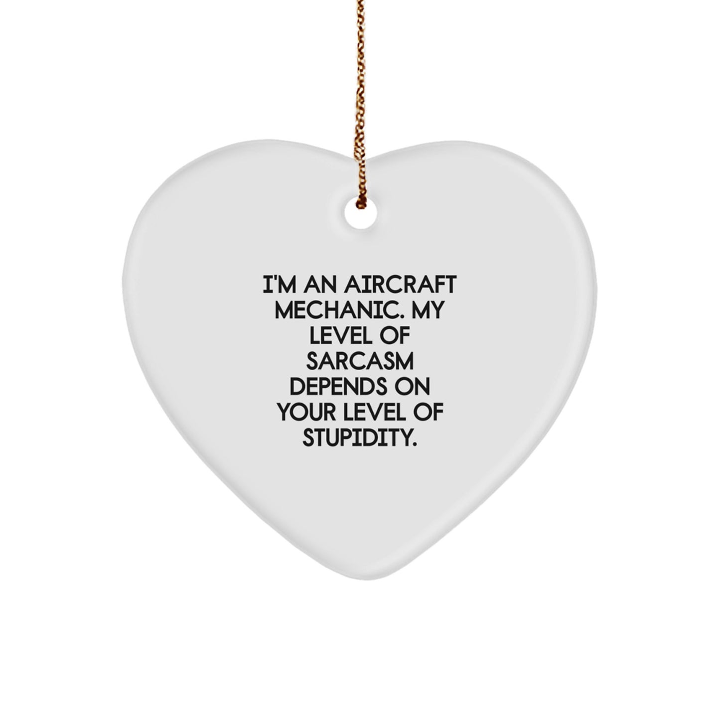 Aircraft Mechanic Christmas Unique Gifts from Friends - Funny Heart Ornament - Funny Gift for Men, Women, Friends, Family - Image 1