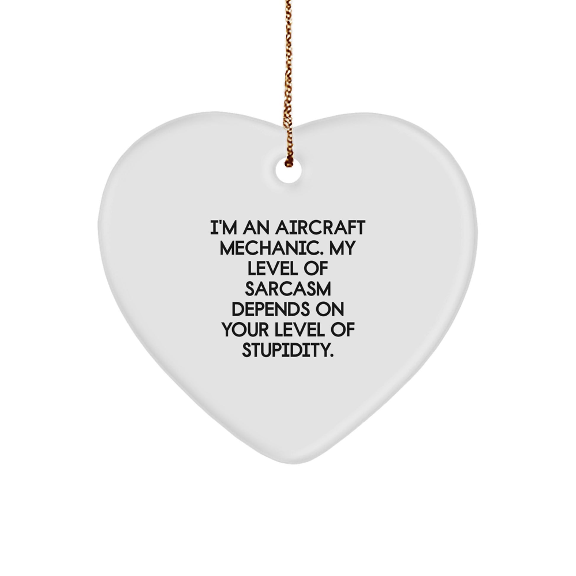 Aircraft Mechanic Christmas Unique Gifts from Friends - Funny Heart Ornament - Funny Gift for Men, Women, Friends, Family - Image 1