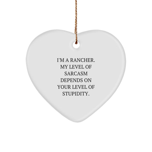 Christmas Unique Gift Rancher Heart Ornament for Her Humor Present - Image 1