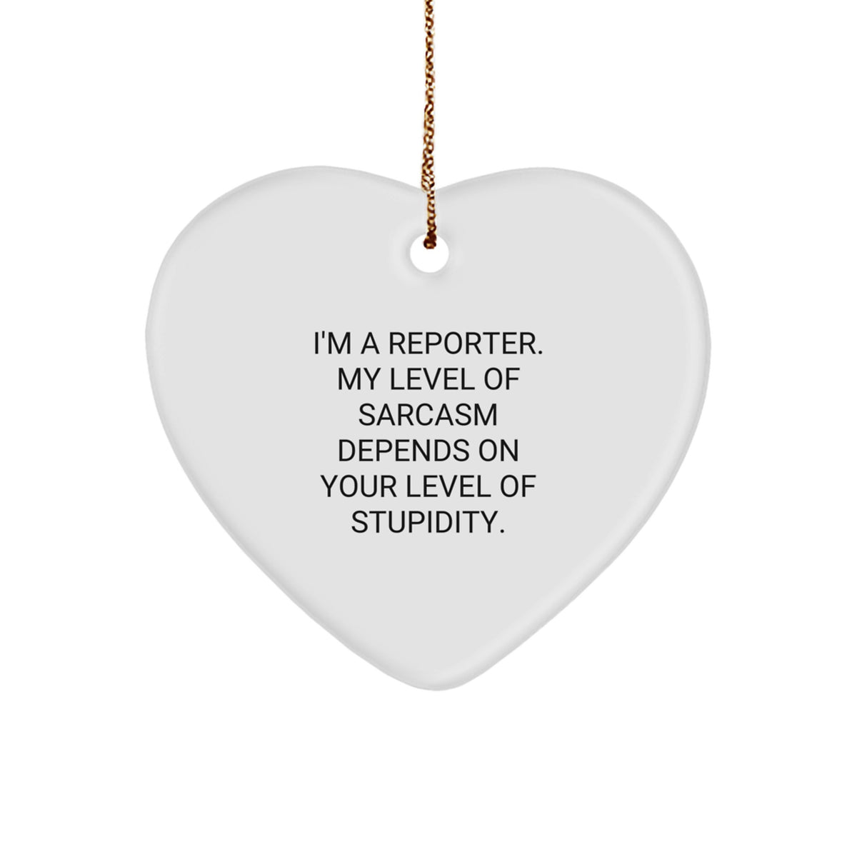 Christmas Unique Gift Reporter Heart Ornament for Her Sarcasm Present - Image 1