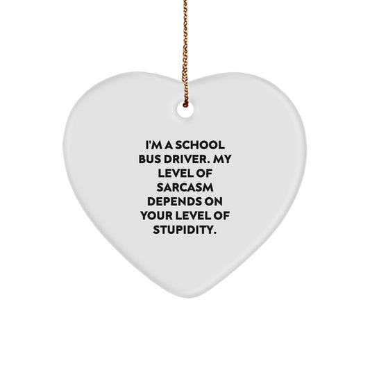 Sassy School Bus Driver Heart Ornament for Friends Christmas Unique Gift - Image 1