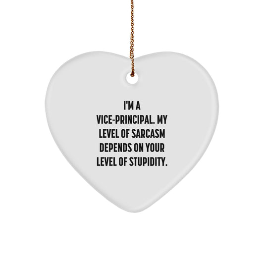 Funny Vice-principal Heart Ornament Gifts from Friends for Men, Cute Vice-principal Christmas Unique Gifts, Inspirational Vice-principal Heart Shaped Ornament - Image 1