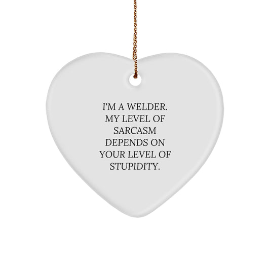 Funny Welder Gifts from Friends for Welder Heart Ornament - Christmas Unique Gifts for Men Welder - Image 1